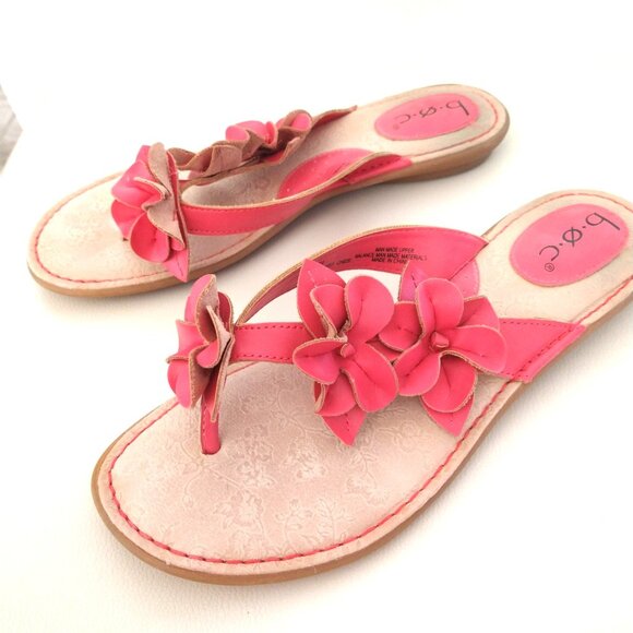 B.O.C. - by Born, Floral Red /Coral Thong Sandal, 9 M - Picture 3 of 4